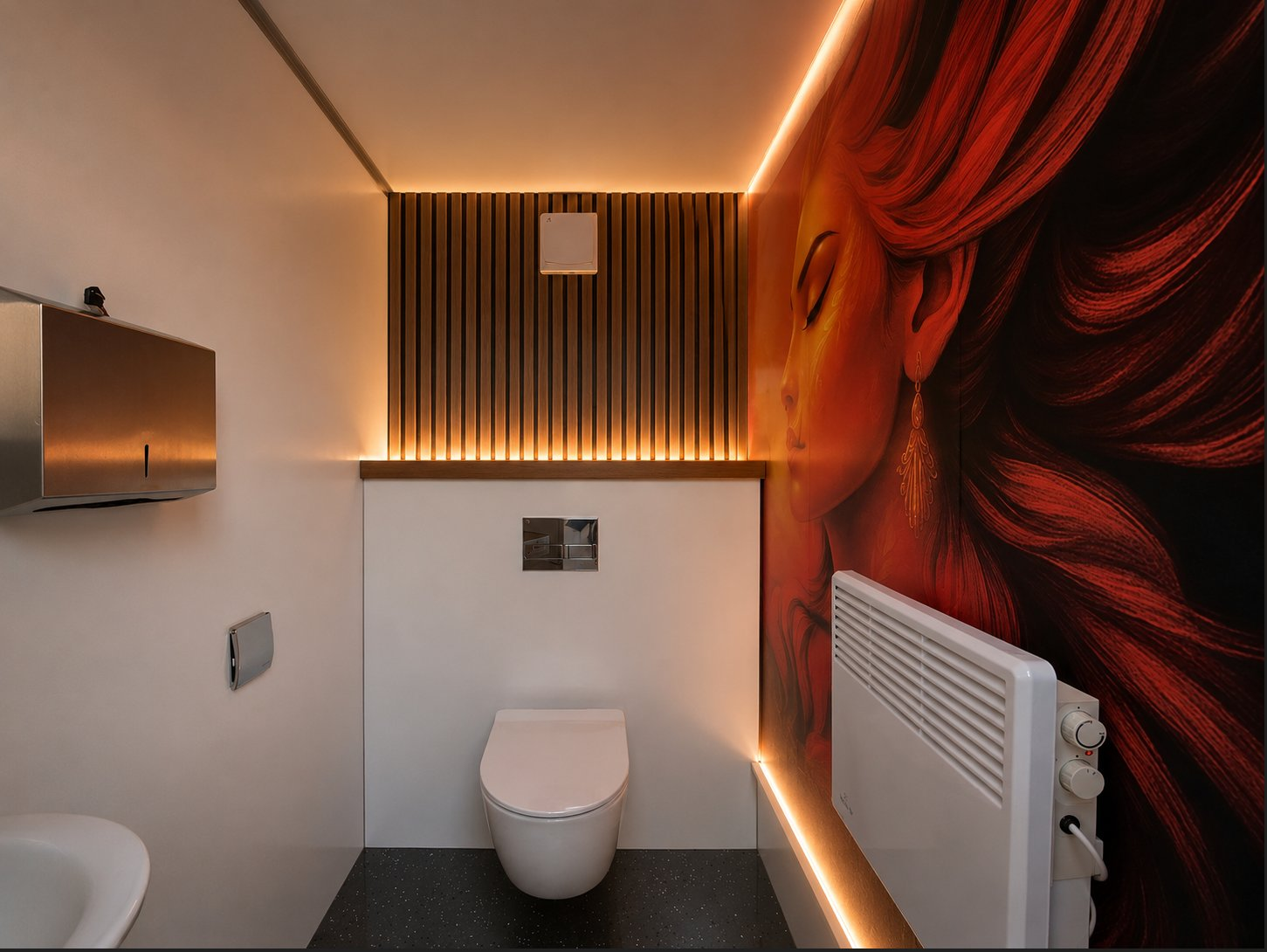 Kleiner VIP Toilettenwagen Innenraum, Keramik-WC mit LED